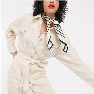 & Other Stories Hourglass Denim Utility Mini Dress